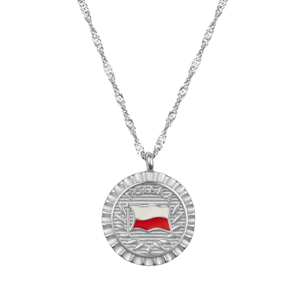 Polen Nationalflagge Flaggenkette Damen Silber wasserfest | d'origine