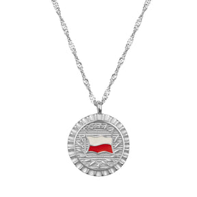 Polen Nationalflagge Flaggenkette Damen Silber wasserfest | d'origine