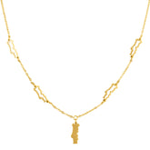 Portugal Landkarte 5-Anhänger Kette Damen 18K Gold | d'origine
