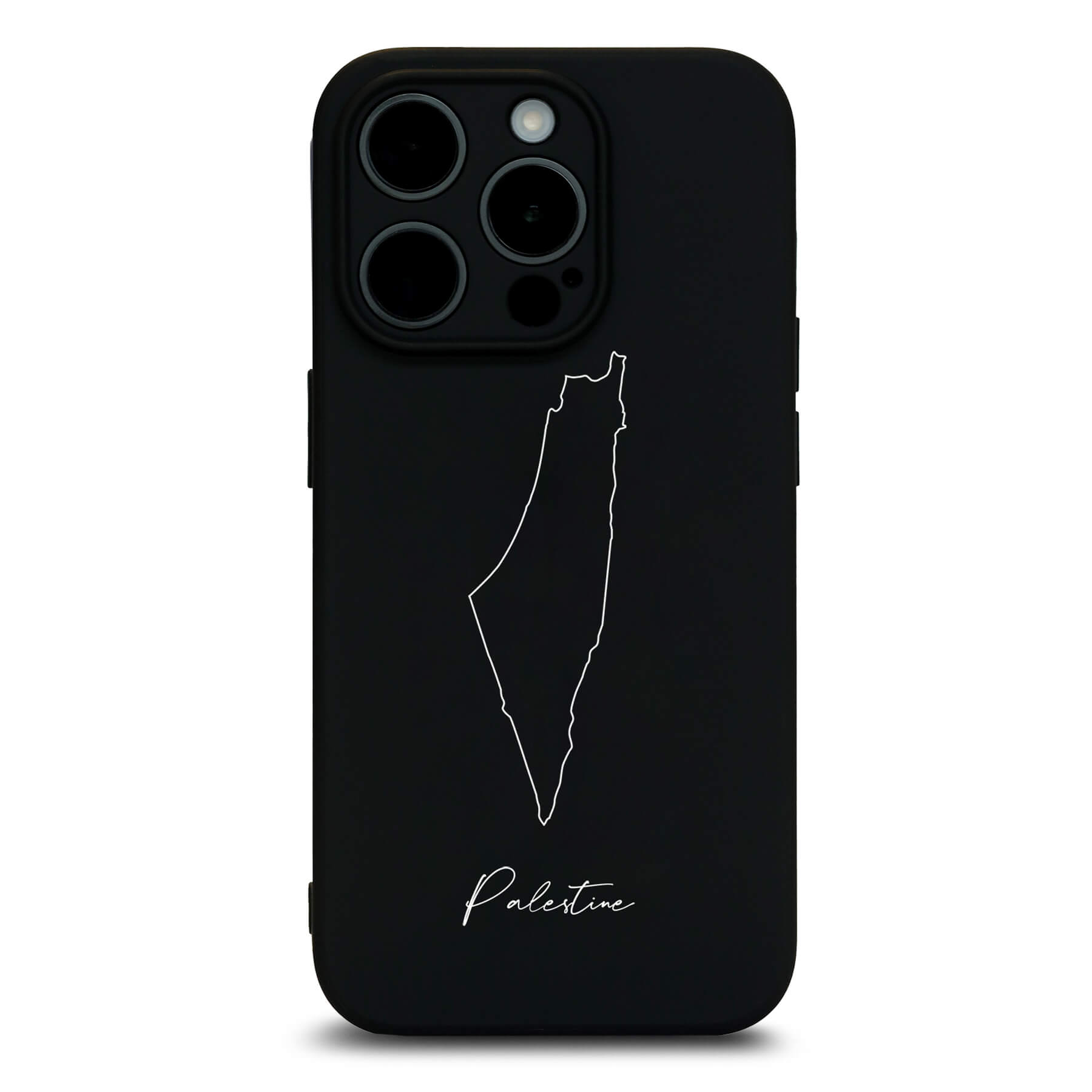 Palestine phone case for iPhone 13 to 16 – back with map and lettering