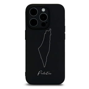 Palestine phone case for iPhone 13 to 16 – back with map and lettering
