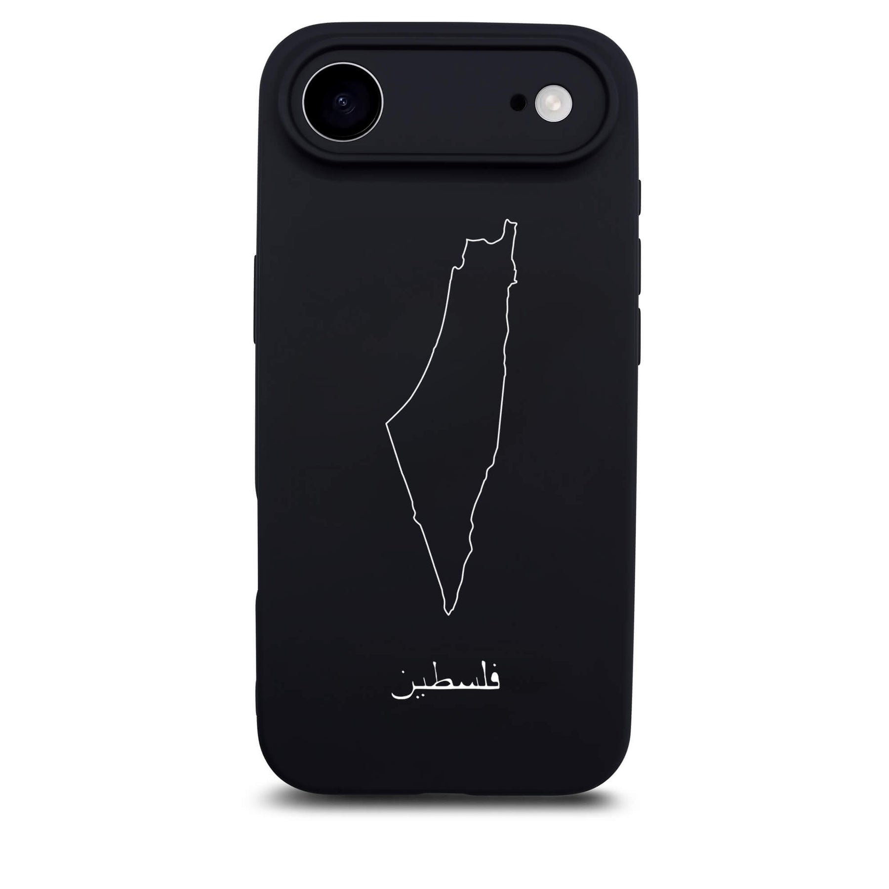 Palestine phone case for iPhone 17 Air – back with map and Arabic lettering