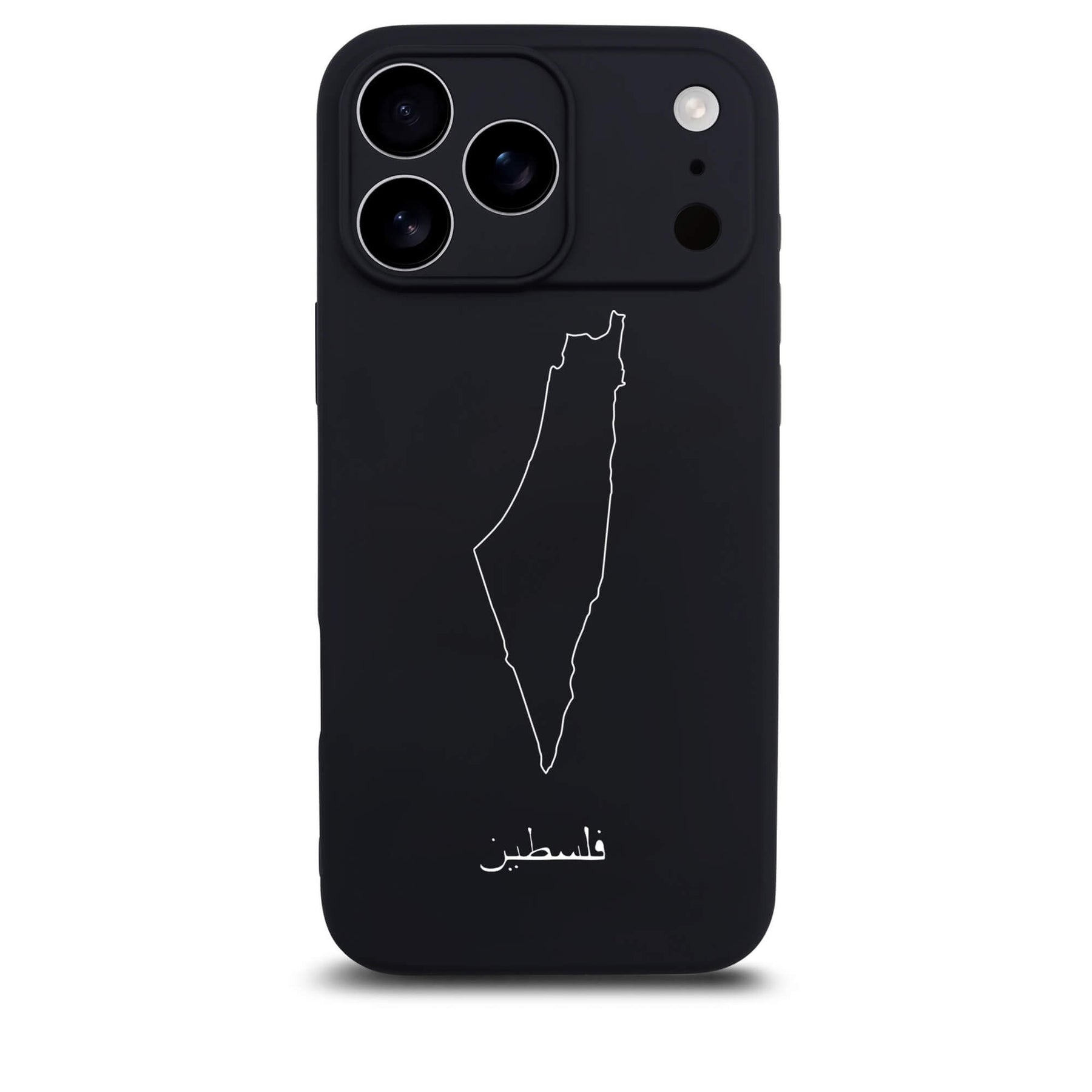 Palestine phone case for iPhone 17 Pro – back with map and Arabic lettering