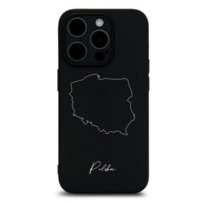 Poland phone case for iPhone 13 to 16 – back with map and lettering