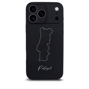 Portugal Handyhülle für iPhone 17 Pro – Rückseite mit Landkarte und Schriftzug