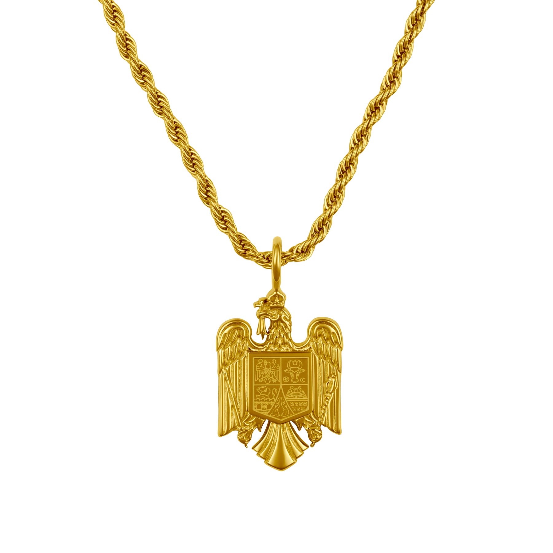 Rumänien Wappen Kette Herren 18K Gold | d'origine