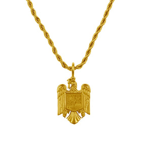 Rumänien Wappen Kette Herren 18K Gold | d'origine