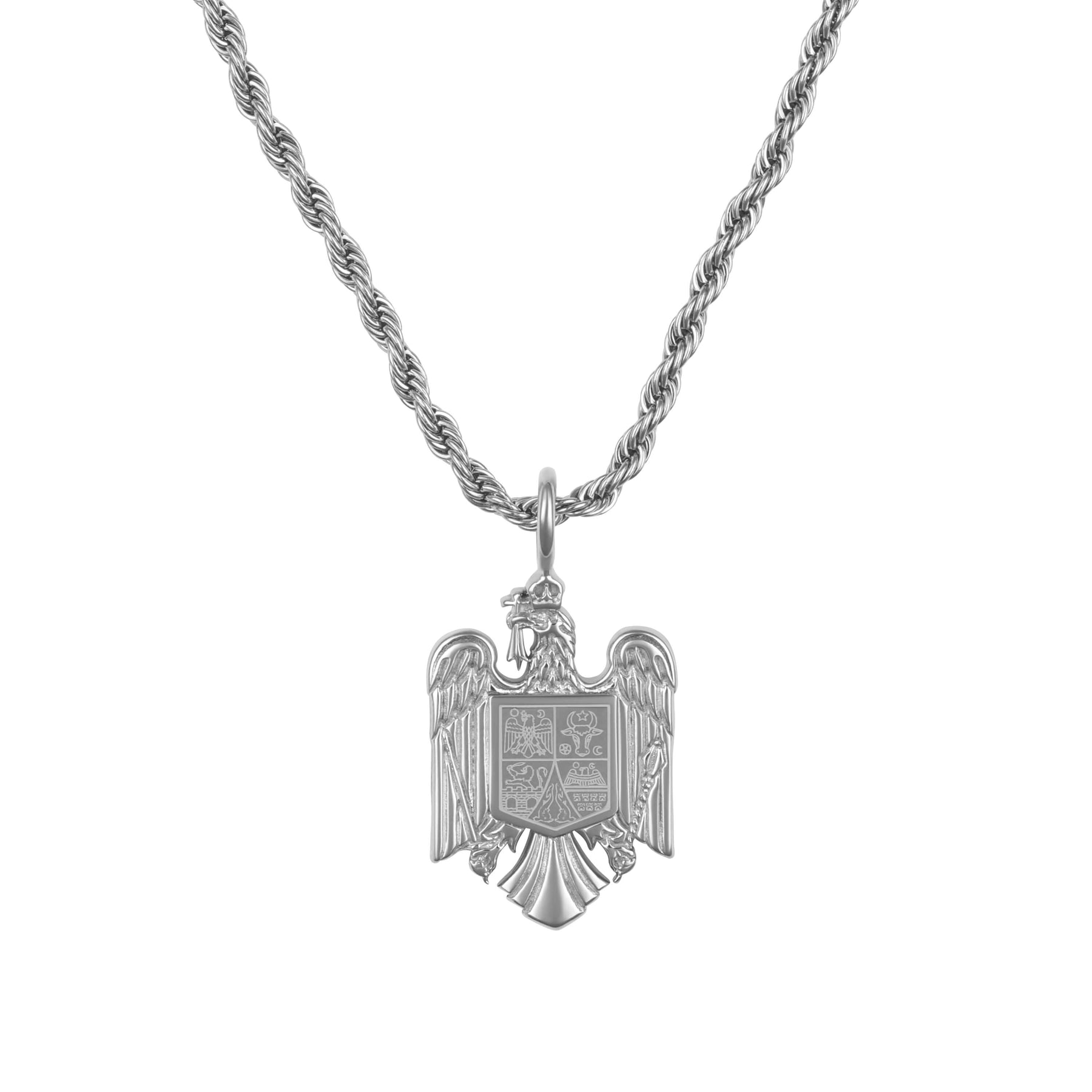 Rumänien Wappen Kette Herren Silber Edelstahl – Wappen