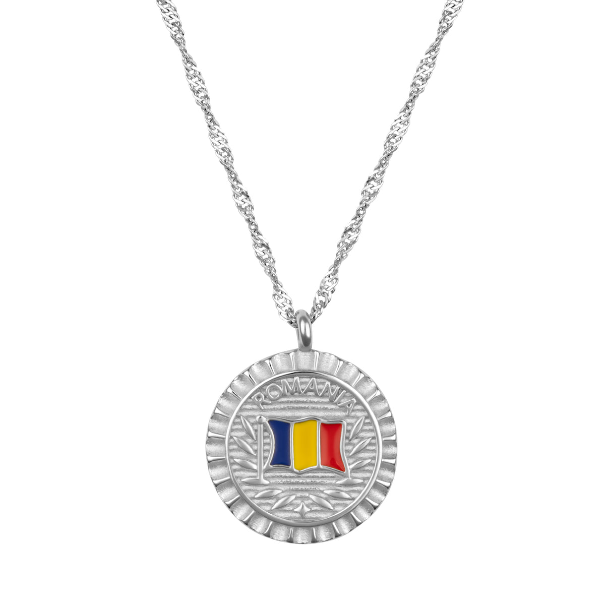 Rumänien Nationalflagge Flaggenkette Damen Silber wasserfest | d'origine