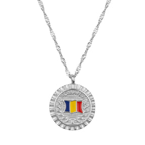 Rumänien Nationalflagge Flaggenkette Damen Silber wasserfest | d'origine