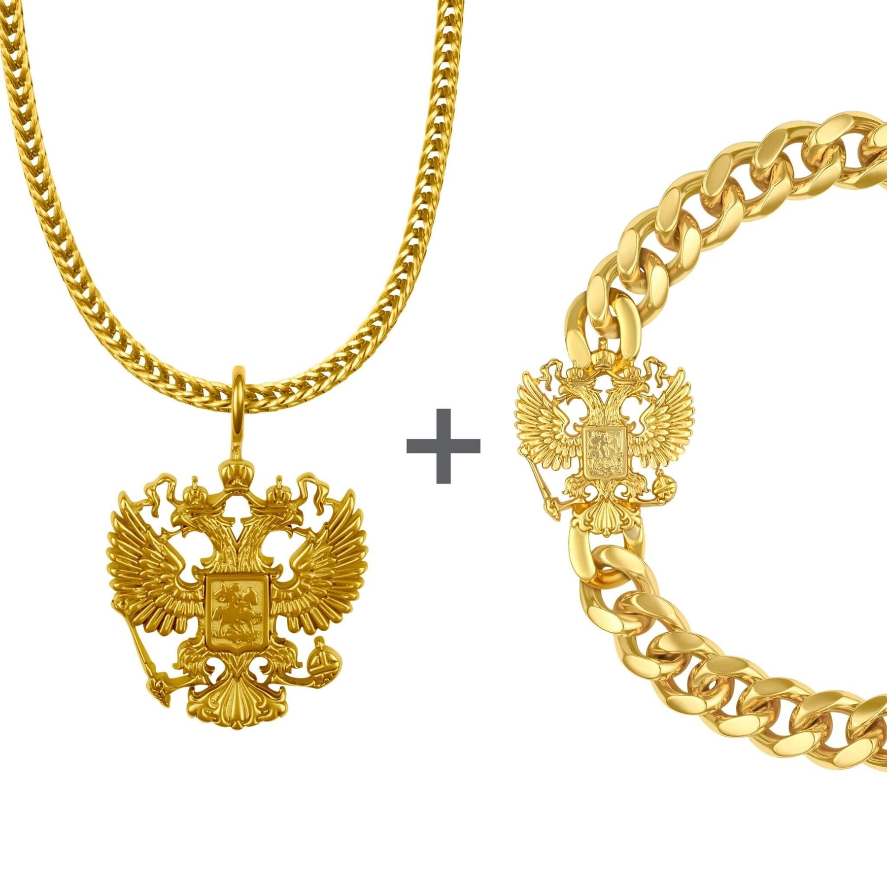 Russland Wappen Schmuck Set Herren Edelstahl Kollektion