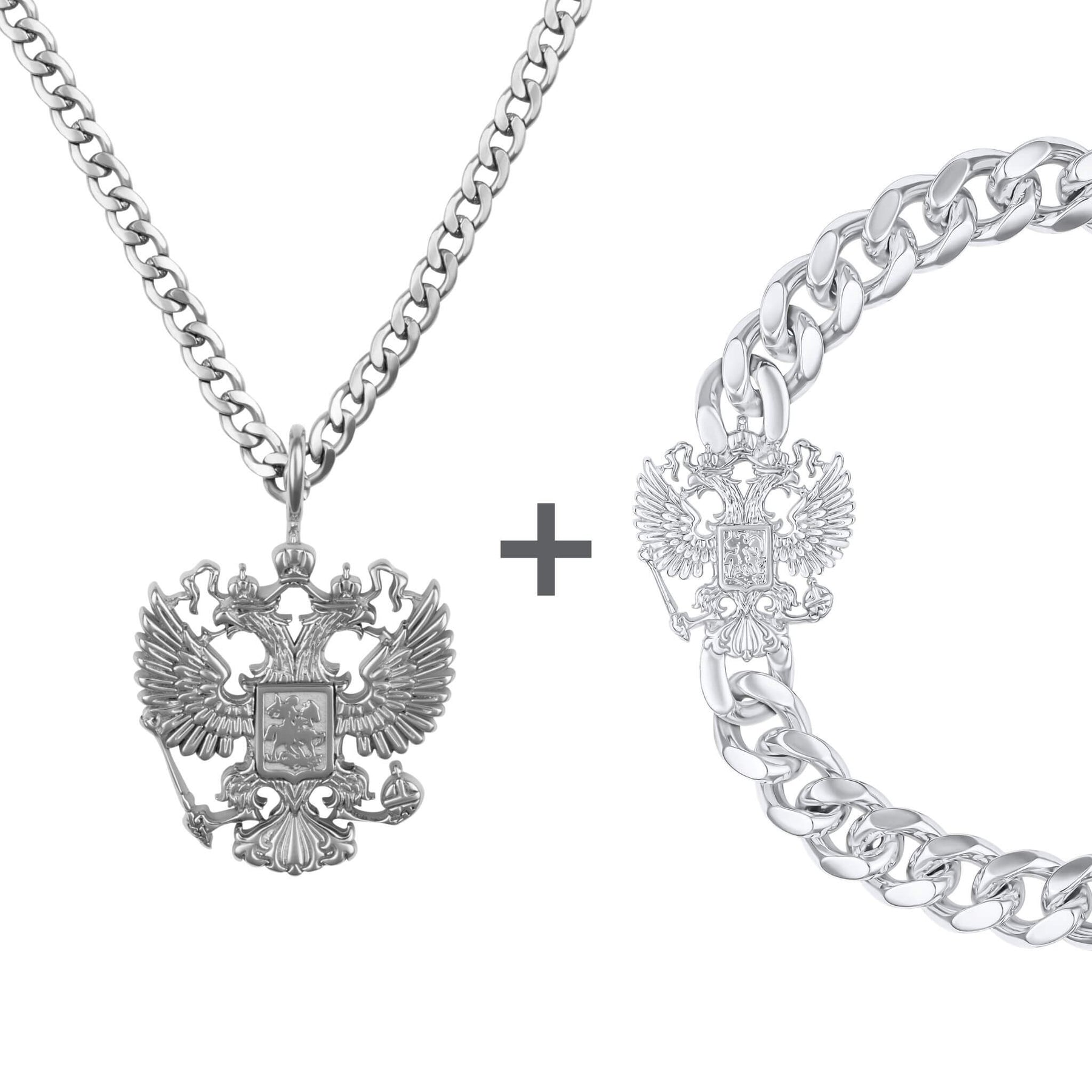 Russland Wappen Schmuck Set Herren Edelstahl Kollektion