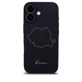 Rumänien Handyhülle für iPhone 17 – Rückseite mit Landkarte und Schriftzug