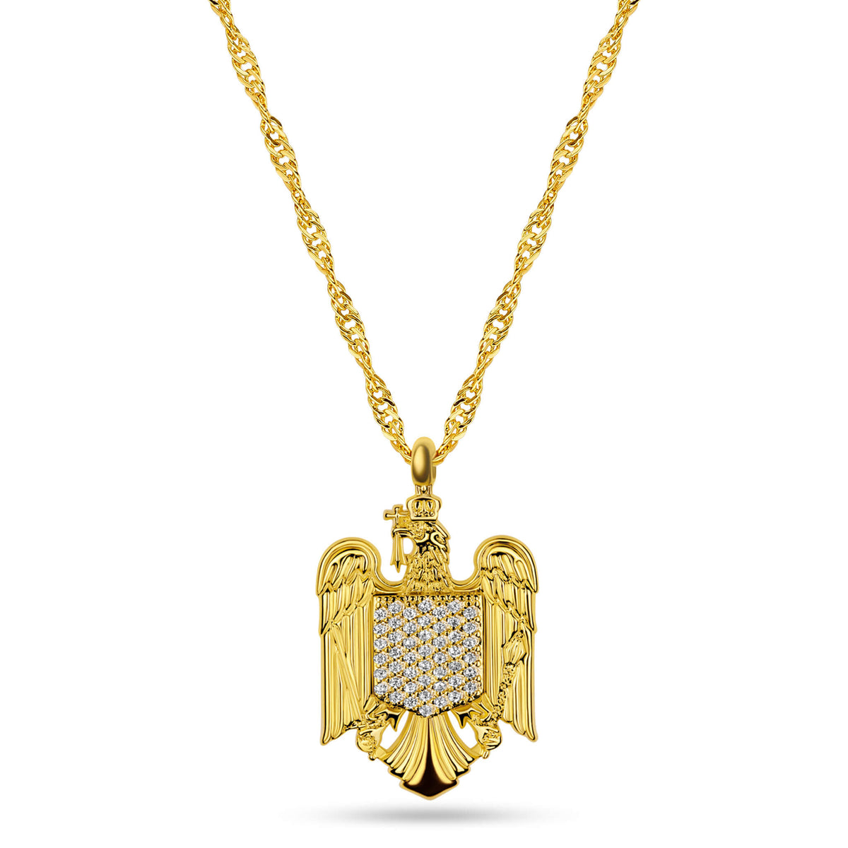 Rumänien Wappen Kette Damen Gold vergoldet | d'origine