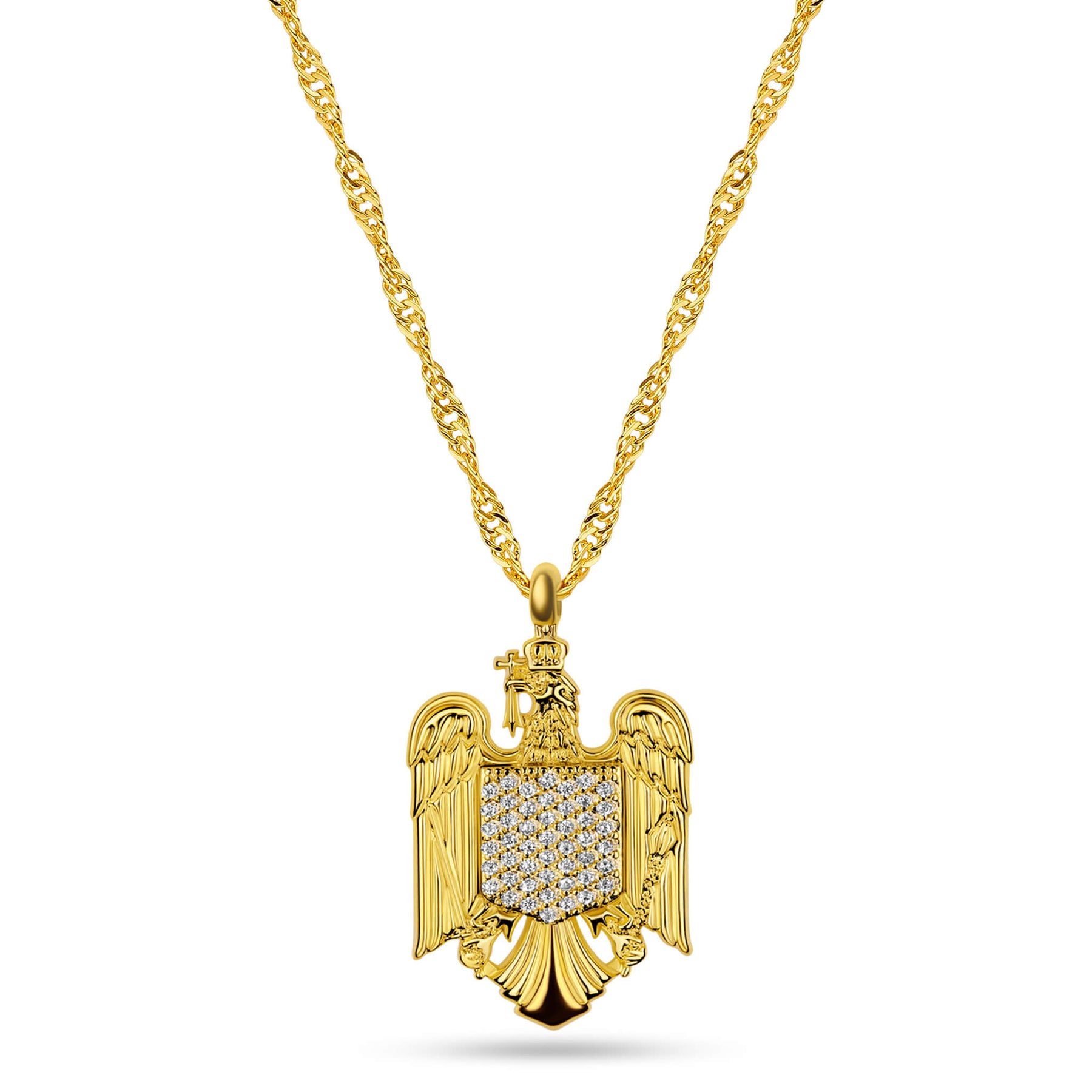 Rumänien Wappen Kette Damen Gold vergoldet | d'origine