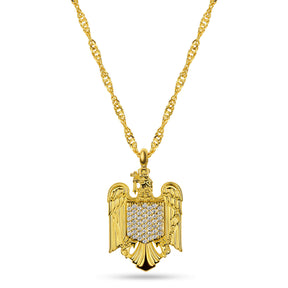 Rumänien Wappen Kette Damen Gold vergoldet | d'origine