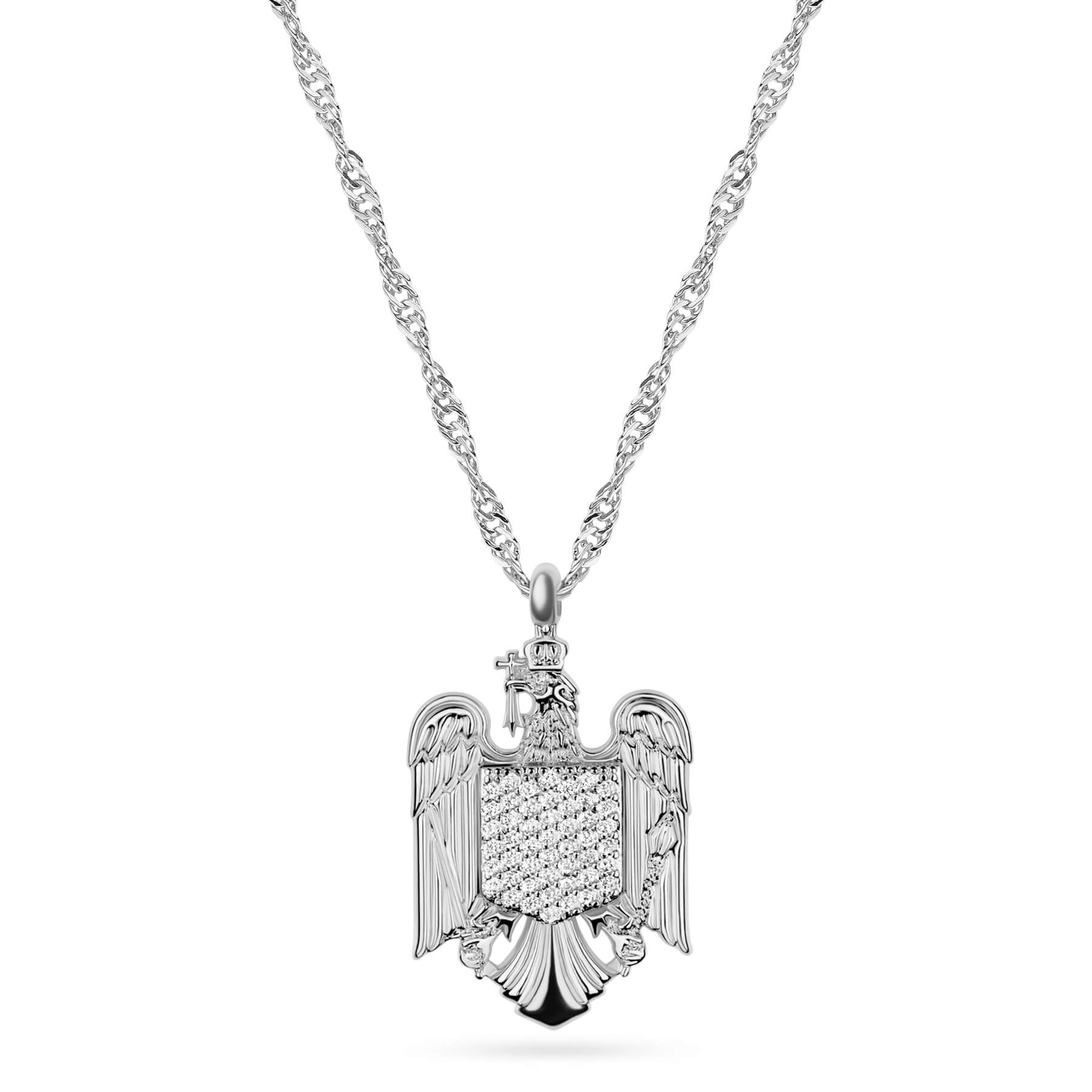 Rumänien Wappen Kette Damen Silber Edelstahl – Wappen