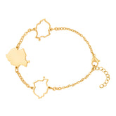 Rumänien Landkarten Armband 18K Gold | d'origine