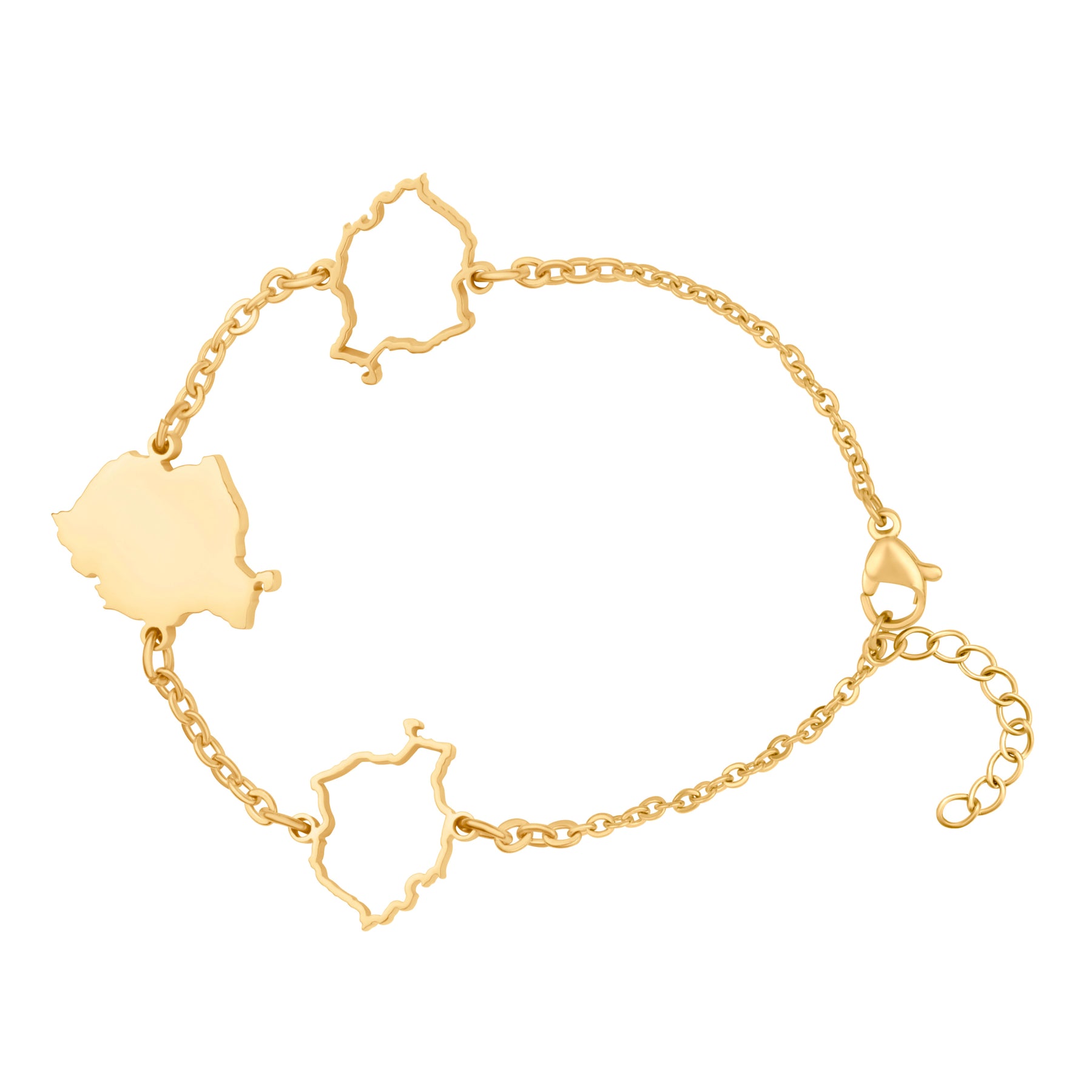 Rumänien Landkarten Armband 18K Gold | d'origine