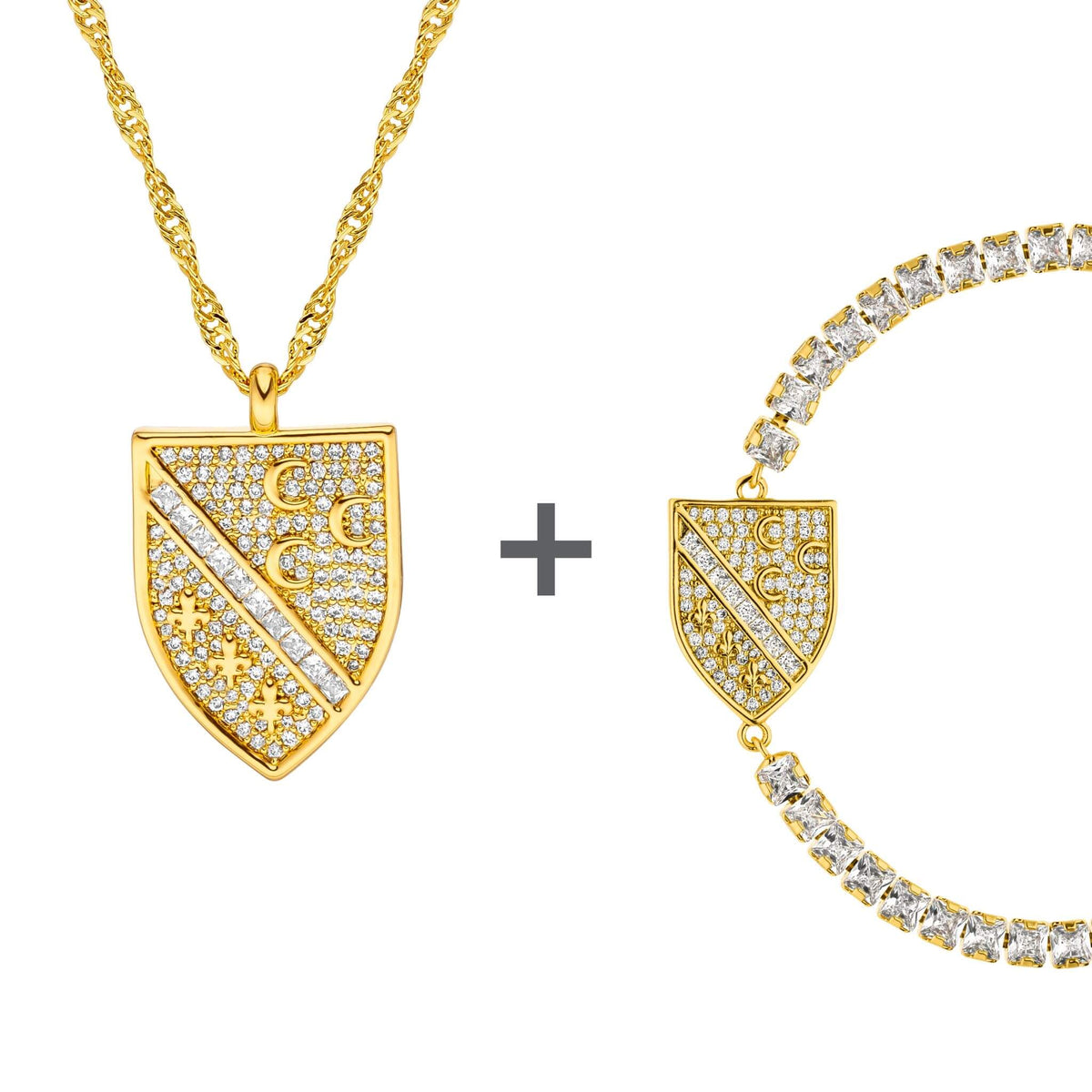 Sandžak Ljiljan Lilie Wappen Schmuck Set Damen 18K Gold | d'origine