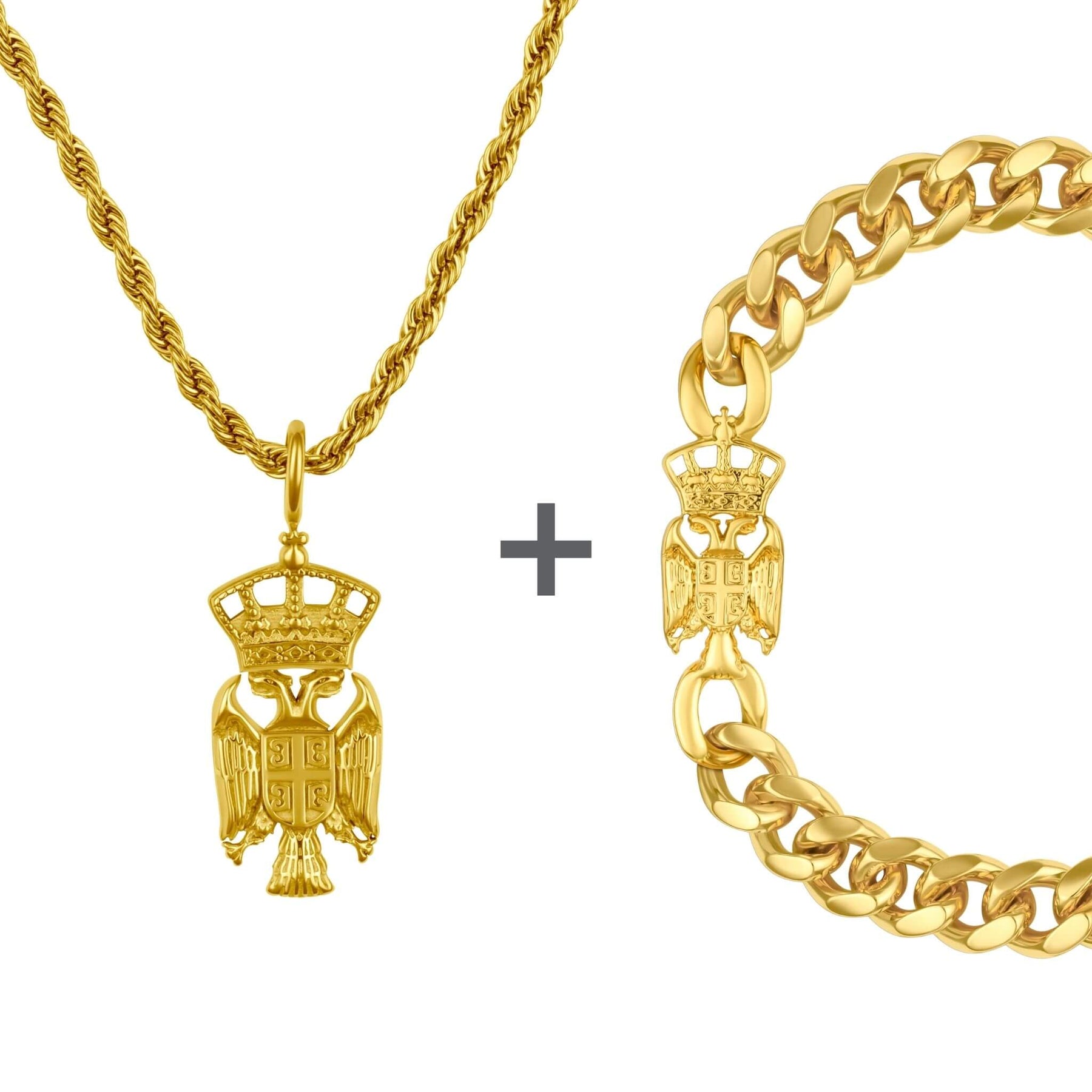 Serbien Wappen Schmuck Set Herren | d'origine