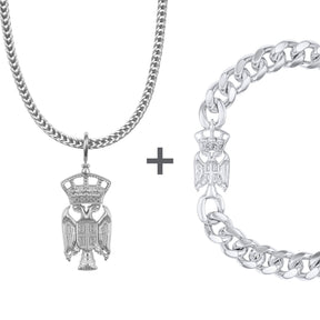 Serbien Adler Wappen Schmuck Set Herren Edelstahl | d'origine