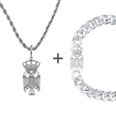 Serbien Adler Wappen Schmuck Set Herren Edelstahl | d'origine