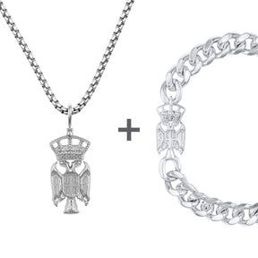 Serbien Wappen Schmuck Set Herren Edelstahl Kollektion