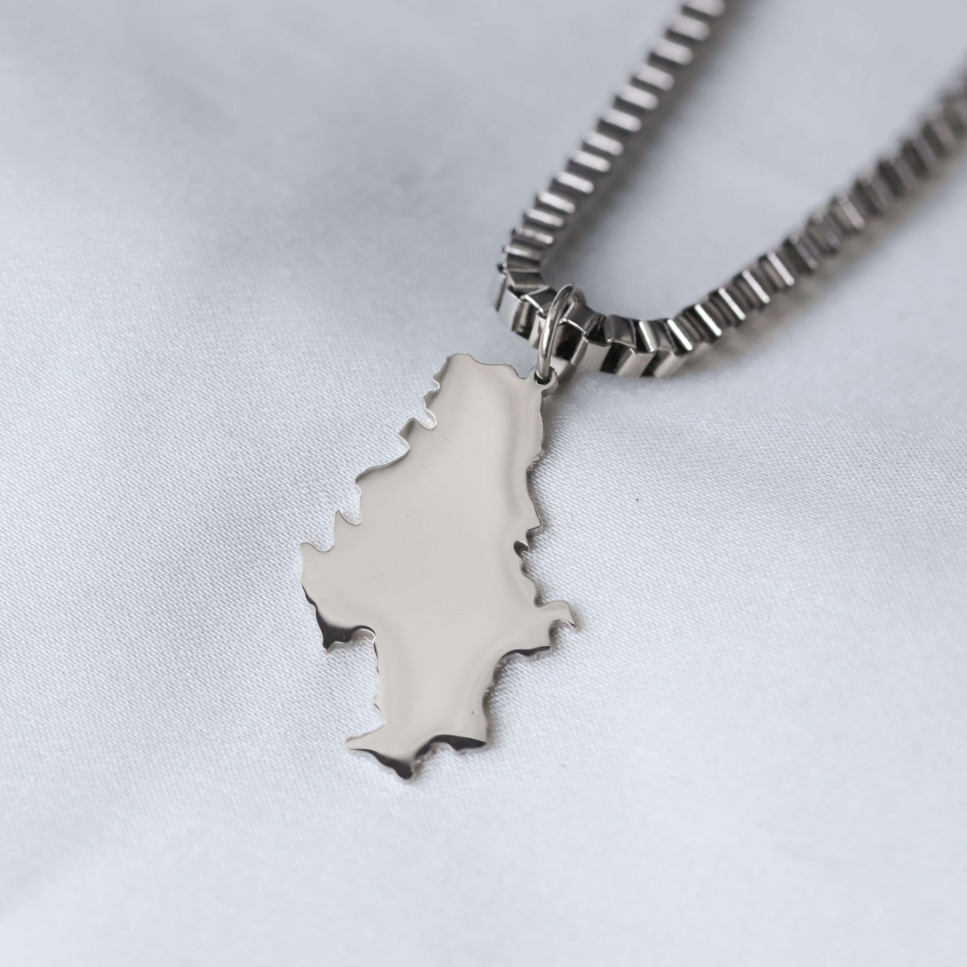 Serbien Landkarten Kette Herren Silber Edelstahl – Landkarte