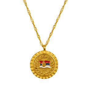 Serbien Flaggenkette Damen 18K Gold | d'origine