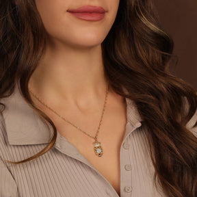 Serbia Emblem Necklace Women on model