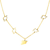Syrien Landkarte 5-Anhänger Kette Damen 18K Gold | d'origine
