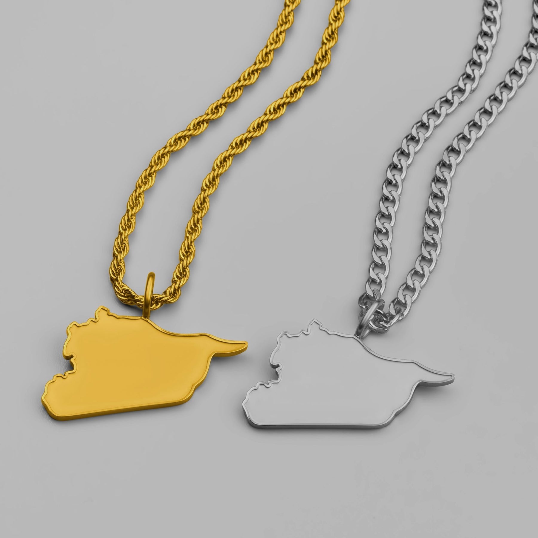 Syria Map Necklace Matte | Men