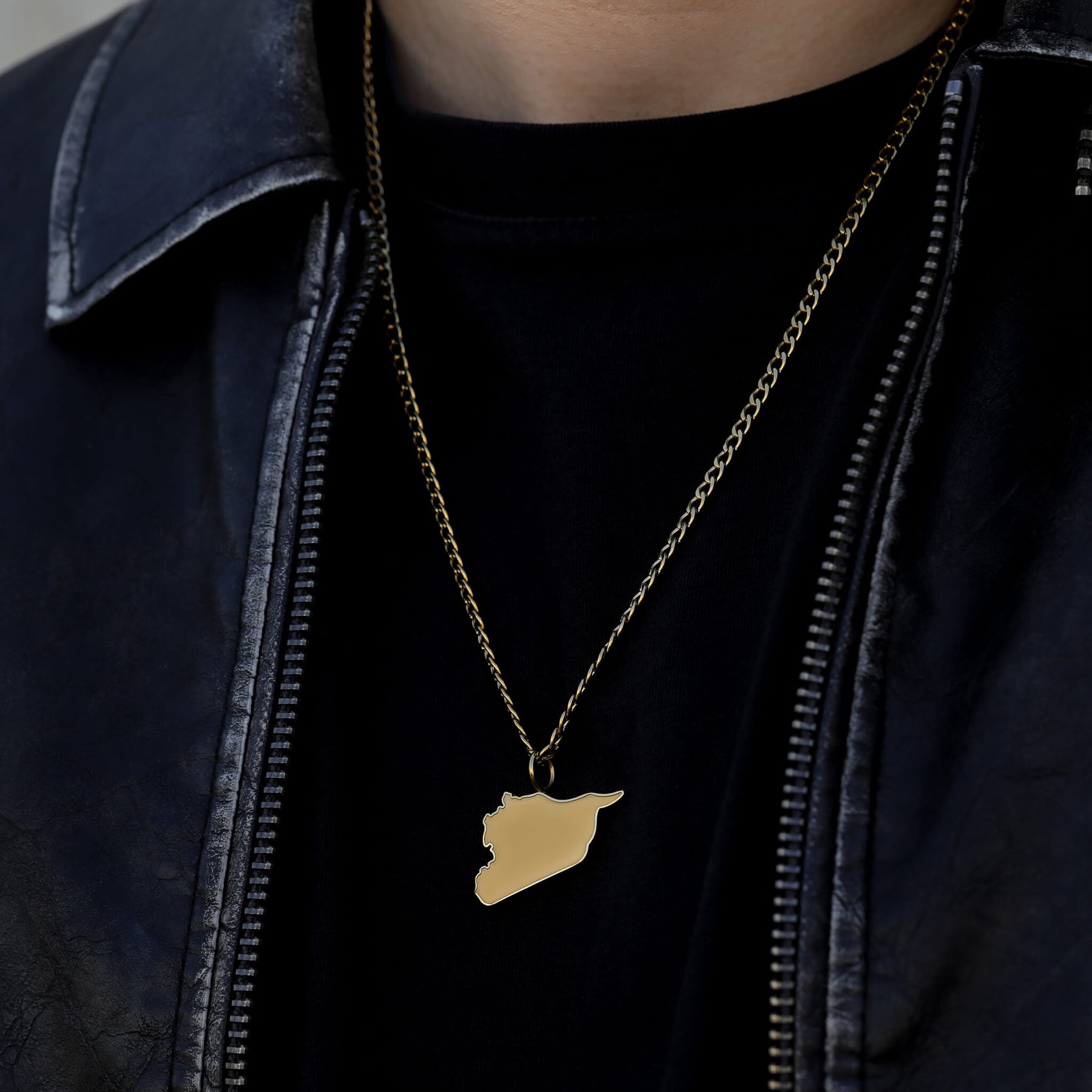 Syria Map Necklace Matte | Men
