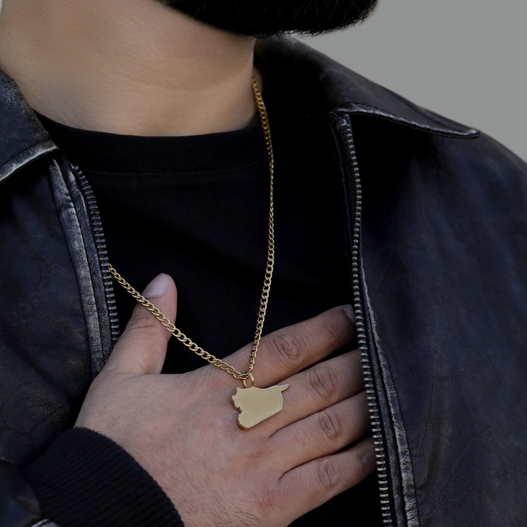 Syria Map Necklace Matte | Men