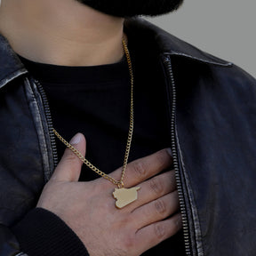 Syria Map Necklace Matte | Men