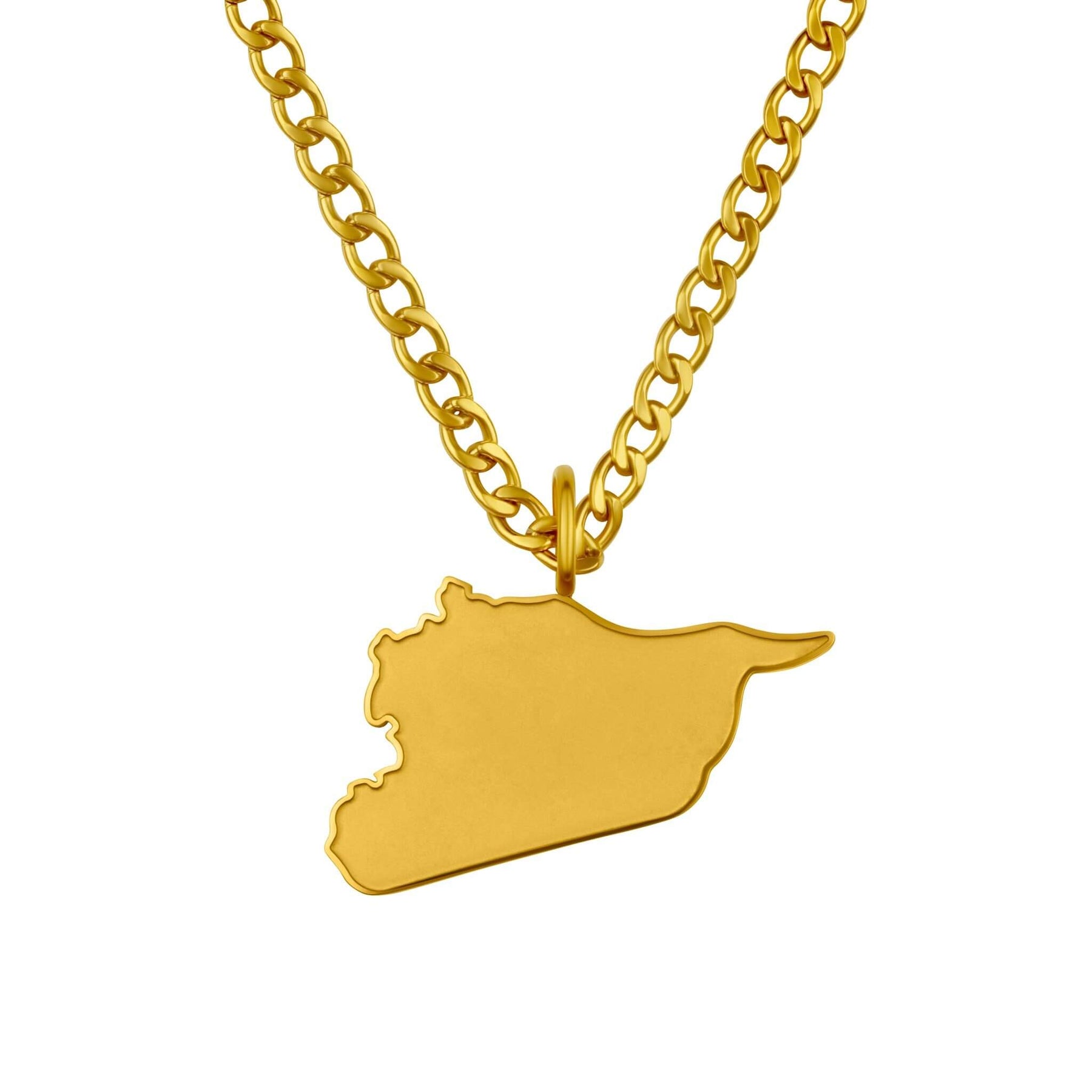 Syria Map Necklace Matte | Men