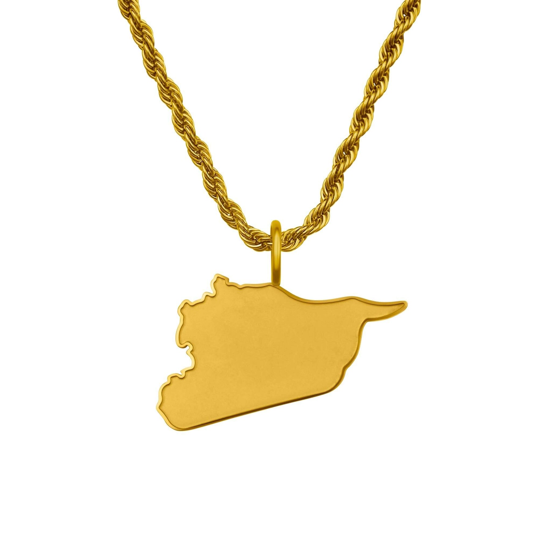 Syria Map Necklace Matte | Men