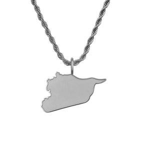 Syria Map Necklace Matte | Men