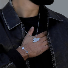 Syria Map Necklace Matte | Men
