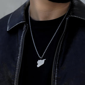 Syria Map Necklace Matte | Men