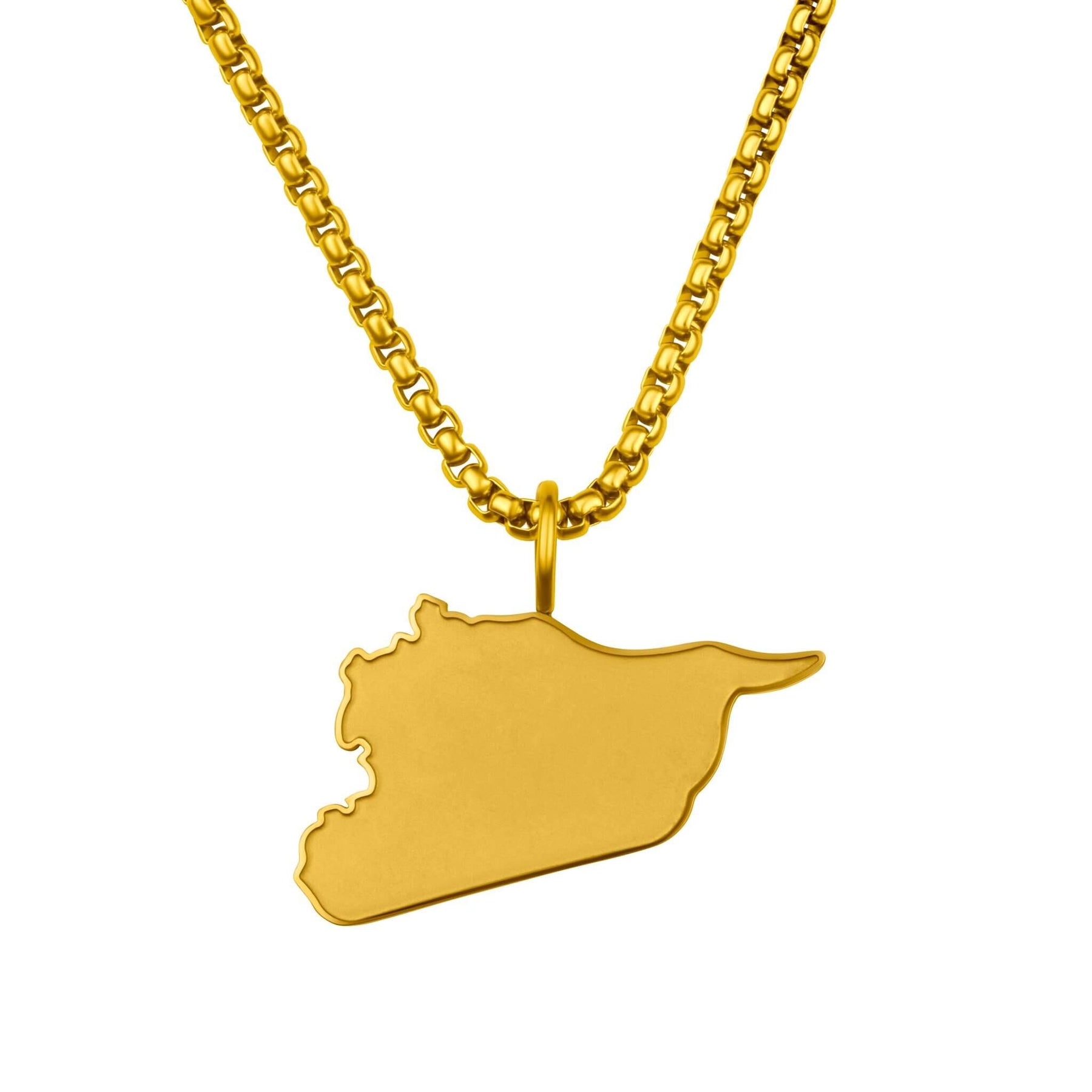 Syria Map Necklace Matte | Men