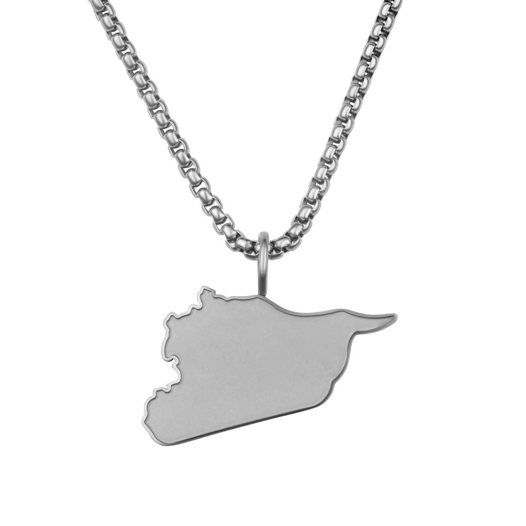Syria Map Necklace Matte | Men