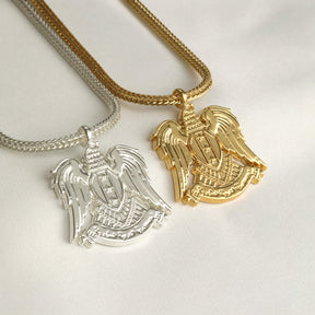 Syrien Wappen Kette Herren 18K Gold – Adler