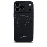 Spanien Handyhülle für iPhone 17 Pro – Rückseite mit Landkarte und Schriftzug