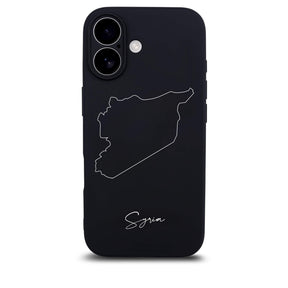 Syrien Handyhülle für iPhone 17 – Rückseite mit Landkarte und Schriftzug
