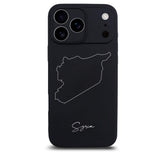Syrien Handyhülle für iPhone 17 Pro – Rückseite mit Landkarte und Schriftzug