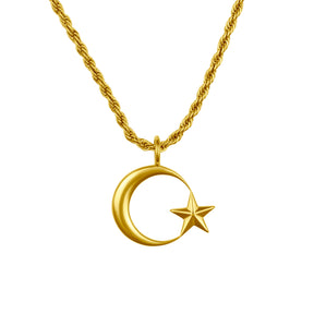 Türkiye Ayyıldız Emblem Necklace Men 18K Gold | d'origine