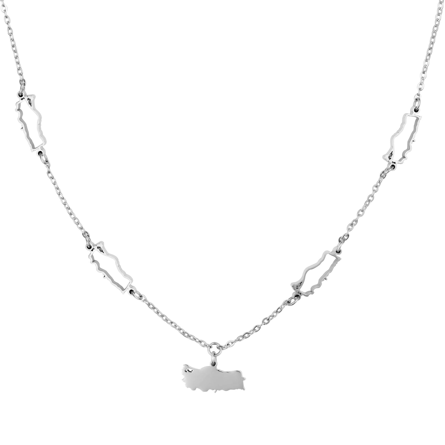 Türkei Silhouette 5-Anhänger Kette Damen Silber wasserfest | d'origine