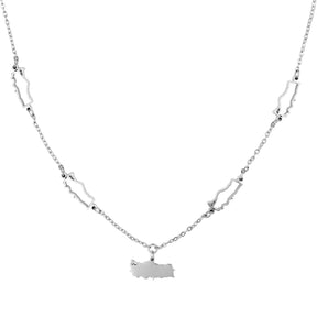 Türkei Silhouette 5-Anhänger Kette Damen Silber wasserfest | d'origine